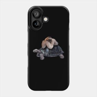 Sloth Lying on Turtle, Funny Lazy Animals Phone Case
