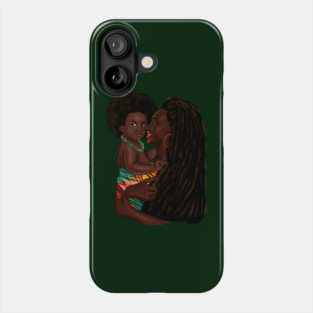 Loving Afro Mom and Baby, African Woman with Child Phone Case