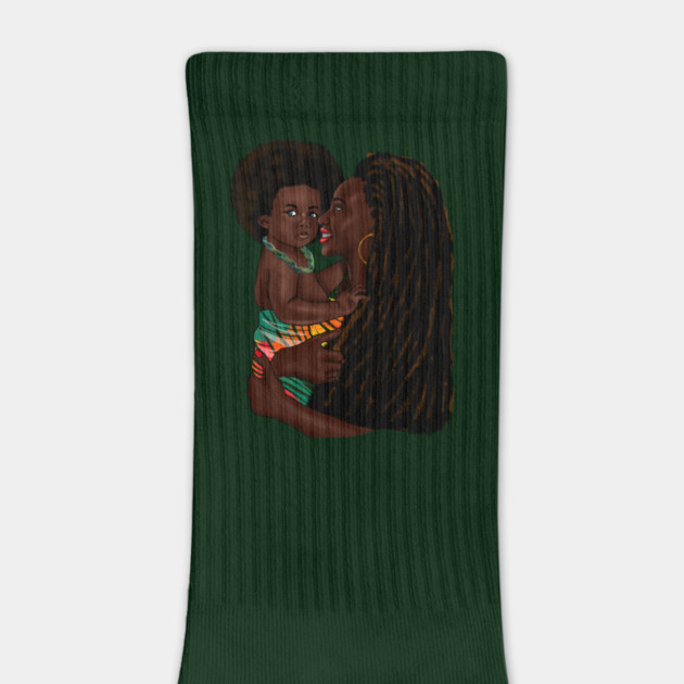 Loving Afro Mom and Baby, African Woman with Child by logiamerch