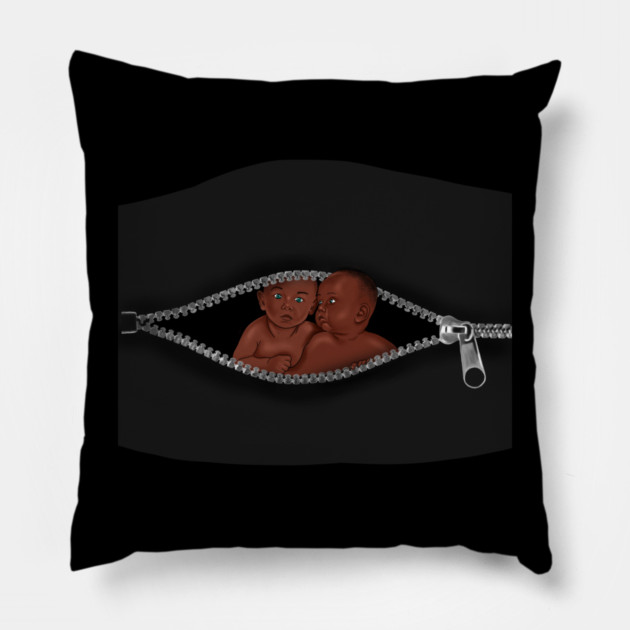 African Mom with Twins, Afro Babies, Mothers Day Pillow by logiamerch