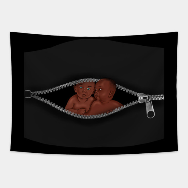 African Mom with Twins, Afro Babies, Mothers Day Tapestry by logiamerch