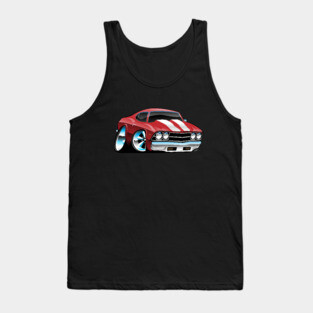Classic American Muscle Car Cartoon Tank Top