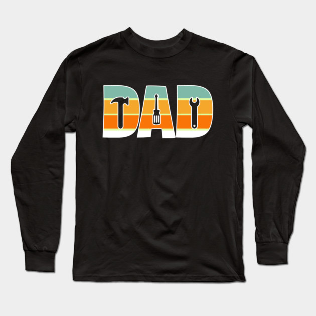Retro Dad Mechanic Father's Day Long Sleeve T-Shirt by The WYLD Tribe