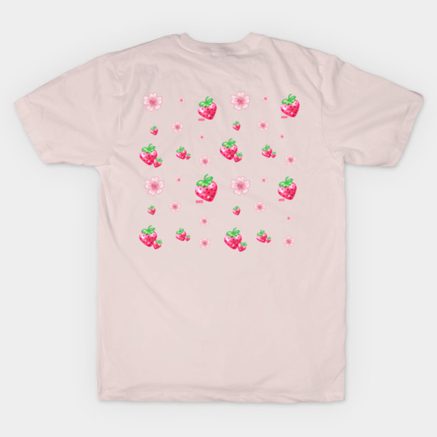 ✿ Kawaii Japanese Strawberry and Sakuras Pattern! Ichigo Sweet and cute flowers! ❤ いちご ✿❤ by TheRuizLab