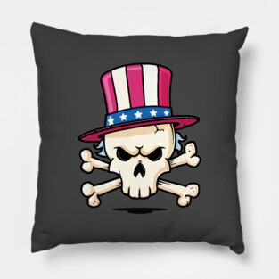 Uncle Sam Skull Pillow