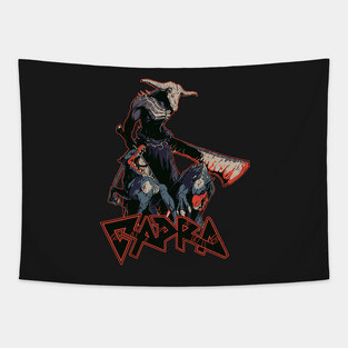 Capra Demon: Unofficial Dark Souls Metal Band Tee Tapestry