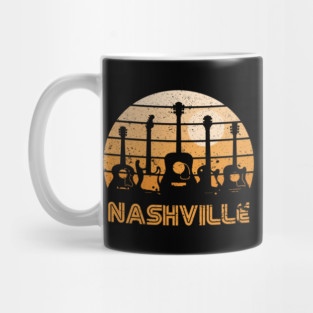 Retro Sunset Nashville Guitars Mug