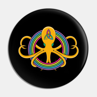 colorform rainbow octopus Pin