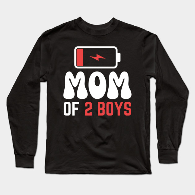 Mom of 2 boys Long Sleeve T-Shirt by The WYLD Tribe