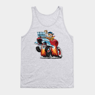 Highboy Hot Rod Race Car Cartoon Tank Top