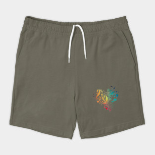 Rainbow heart flower Shorts