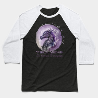 Fibromyalgia Awareness Mythical Strength To Overcome Fibromyalgia Dragon Baseball T-Shirt