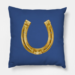 Lucky Gold Horseshoe Pillow