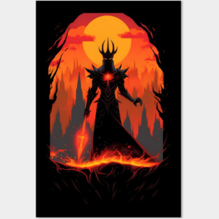 Lord of Darkness - Sunset at the Dark Land - Fantasy Posters and Art