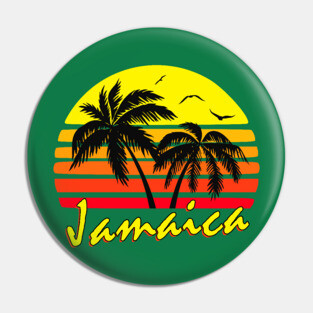 Jamaica Retro Sunset Pin