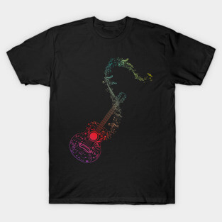 Acoustic Guitar and Music Notes T-Shirt