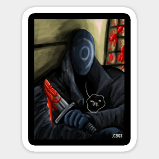 Onomatopoeia "Unexpected Visitor" portrait (digital) Sticker