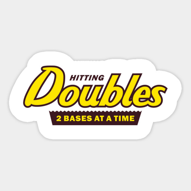 Hitting Doubles - Baseball - Softball Magnet by nicklower