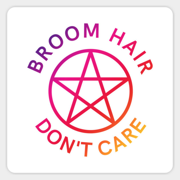 Broom Hair Don't Care Funny Pagan Wiccan Cheeky Witch® Sticker by Cheeky Witch