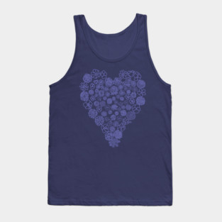 Very Peri Periwinkle Floral Heart of Flowers Mothers Day Tank Top