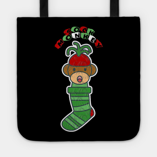 Sock monkey Tote by Db Printed