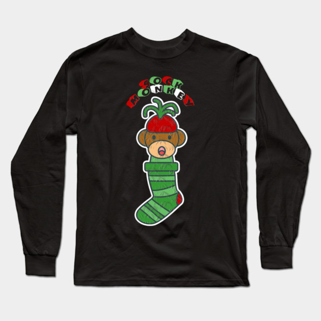 Sock monkey Long Sleeve T-Shirt by Db Printed