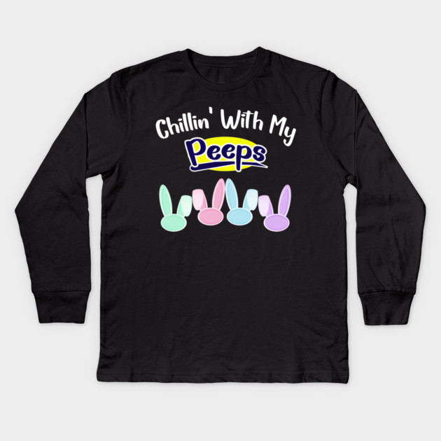 Chillin With My Peeps Kids Long Sleeve T-Shirt by Db Printed