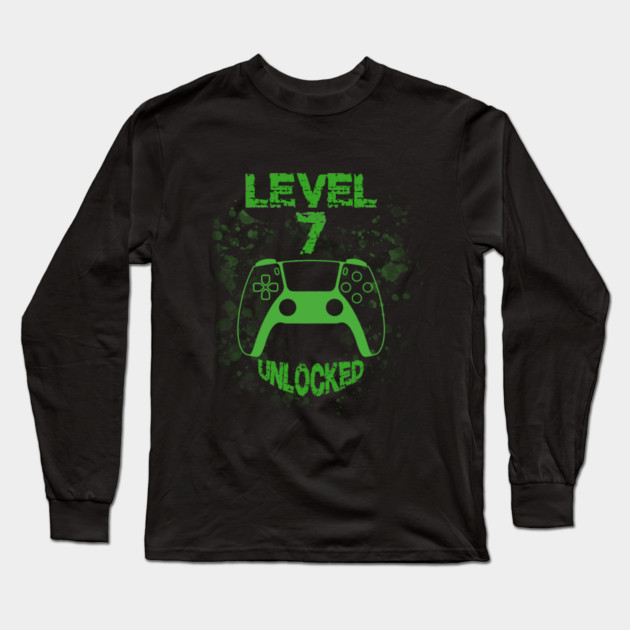 Level 7 Unlocked Long Sleeve T-Shirt by Db Printed