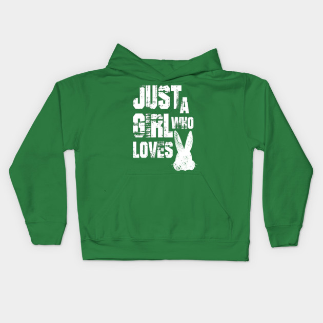 Just a Girl Who Loves Bunnies Kids Hoodie by Db Printed