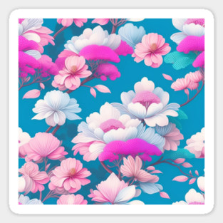 acrylic pastel flowers pattern Sticker