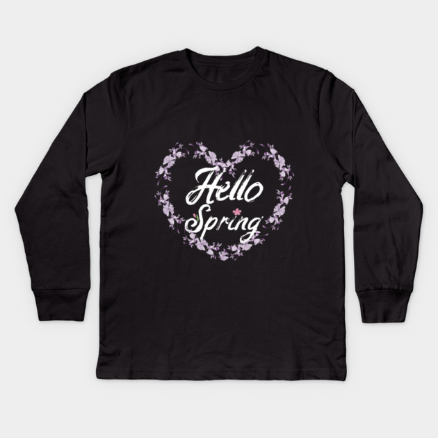 Hello Spring Kids Long Sleeve T-Shirt by Db Printed