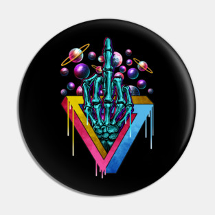 Trippy middle finger bones in galaxy Pin