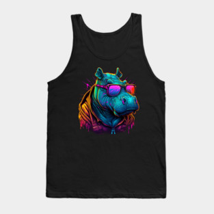 Retrowave Hippo Tank Top