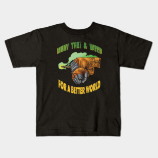 muaythai n weed Kids T-Shirt