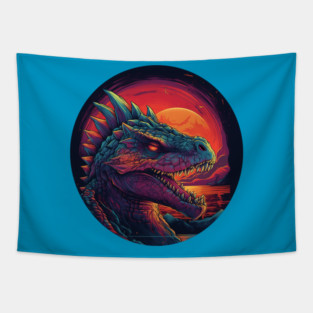 Dragon's Head in a Setting Sun Tapestry