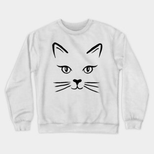 Cute Cat Face Crewneck Sweatshirt