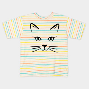 Cute Cat Face Kids T-Shirt