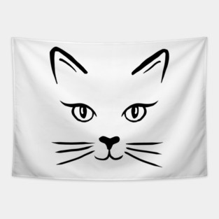 Cute Cat Face Tapestry