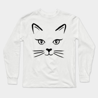 Cute Cat Face Long Sleeve T-Shirt