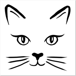 Cute Cat Face Posters and Art