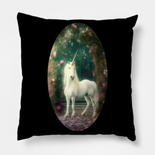 Unicorn on the Patio Pillow
