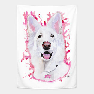 White Swiss Shepherd Tapestry