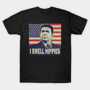 I Smell Hippies Ronald Reagan T-Shirt