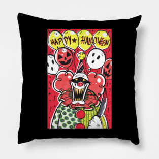 Creepy Halloween Killer Clown Pillow
