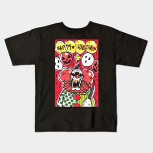 Creepy Halloween Killer Clown Kids T-Shirt