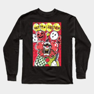 Creepy Halloween Killer Clown Long Sleeve T-Shirt