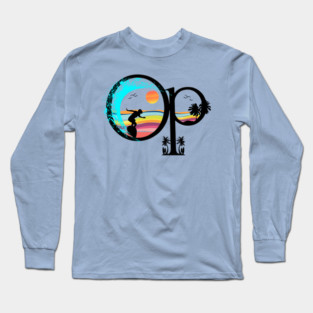 Retro Ocean Pacific - Summer Surf- 80s Long Sleeve T-Shirt