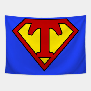 Superhero Symbol Letter T Tapestry