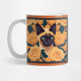 Siamese cat. Style vector (yellow version Siamese cat) Mug