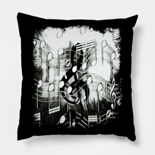 Music Notes and Treble Clef Pillow